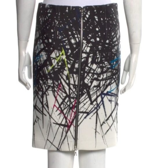 Yigal Azrouël Splattered Printed Abstract Knee-Length Skirt M/US 6 (Orig. $398) - Picture 3 of 3